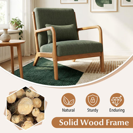 Dreamade Modern Accent Chair Corduroy Upholstered Lounge Chair