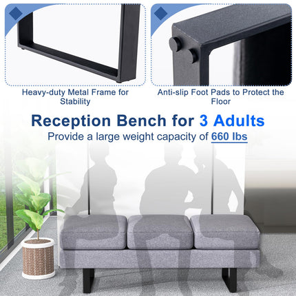 Dreamade Waiting Room Chairs, Office Guest Chair with 660 Lbs Weight Capacity , Grey