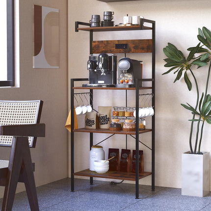 Dreamade Bakers Rack with Storage 4 Tiers Shelf