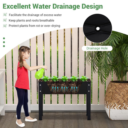 Dreamade Raised Garden Bed, Metal Planter Box with Legs, Drain Hole, Outdoor Indoor Elevated Garden Box