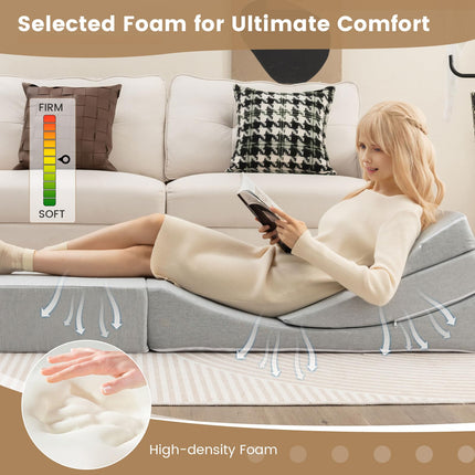 4-in-1 Floor Futon Sleeper Chair with High-Density Foam - Dreamade