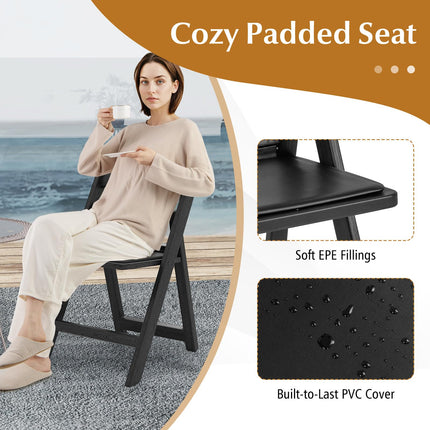 Dreamade Folding Chairs Portable Resin Event Chairs with Padded Seat