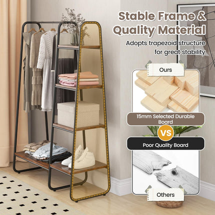 Dreamade Clothes Rack with Shelves, Industrial Garment Rack with 5-Tier Shelves