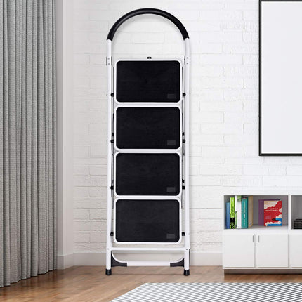 Dreamade4 Step Ladder Folding Step Stool with Anti-Slip Pedal Platform Metal Frame