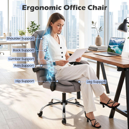 Dreamade Office Executive Chair | Ergonomic Big High Back Computer Chair with Linkage Armrests