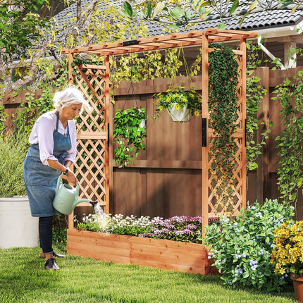 Dreamade Raised Garden Bed with Trellis and Hanging Roof