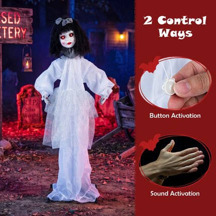 DREAMADE 4 FT Halloween Standing Ghost Girl