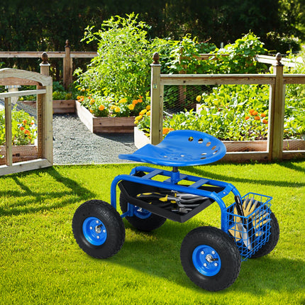 Dreamade Garden Cart Rolling Tray Gardening Planting with Work Seat