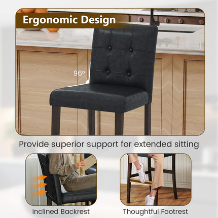 Dreamade Bar Stools Set of 2/4 with Button Tufted Back
