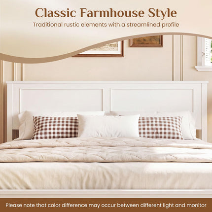 Dreamade Wood Queen/Full/Twin Size Farmhouse Solid Platform Bed
