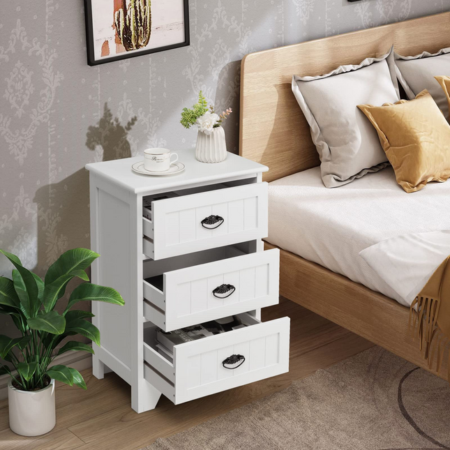 Dreamade Nightstand with 3 Drawers, Bedside Table