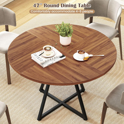 Dreamade 47-inches Round Dining Table for 4 | Circle Dinner Tables for Dinette Living Room