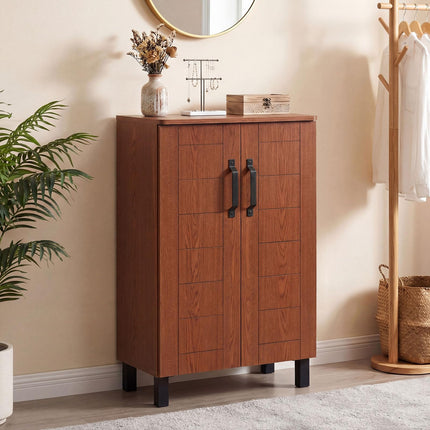 Dreamade 5-Tier Shoe Storage Cabinet | Freestanding Wooden Entryway Cabinet w/Storage