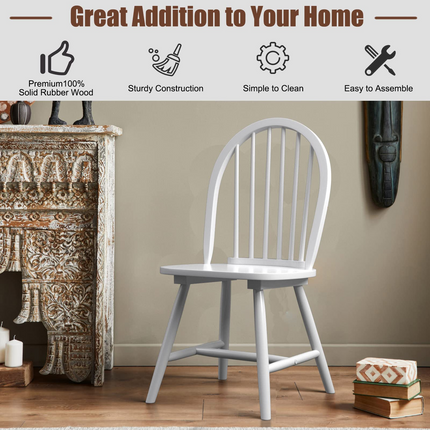 Dreamade Wood Dining Chairs, French Country Armless Spindle Back Dining Chairs