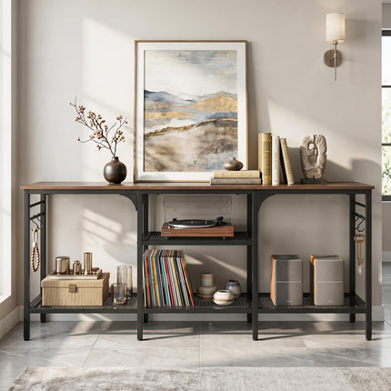 Dreamade 3-Tier TV Stand for TVs up to 65 Inch with Open Storage Shelves