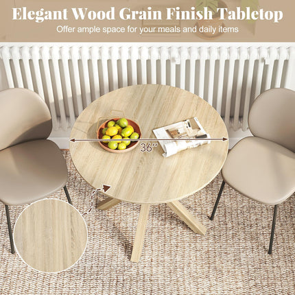Dreamade Farmhouse Kitchen Table with Rubber Wood Legs