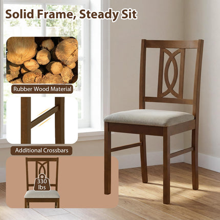 Dreamade Dining Chairs Rubber Wood Dining Room Chairs (2/4)