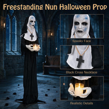 DREAMADE 5.3 FT Scary Nun Halloween Decoration