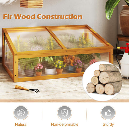 Dreamade Portable Raised Planter Bed Protection with Transparent Flip-top Roof