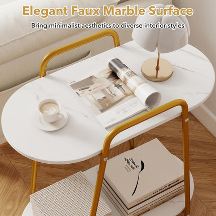 Dreamade 2-Tier Gold Rolling Cart for Home Kitchen