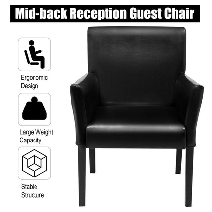 Dreamade Reception Guest Chairs and C-Shaped End Table 3Pcs Set