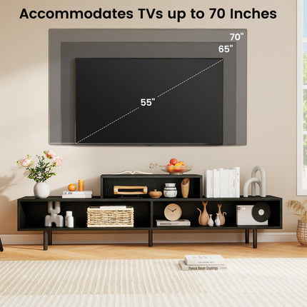 Dreamade 3 Cubby TV Stand for 55/65/70 Inch TV | 63" Modern Entertainment Center