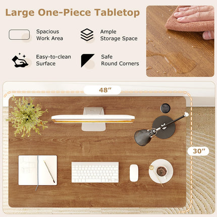 Dreamade Universal Wood Table Top 48 x 30 inch Solid One-Piece Desk top