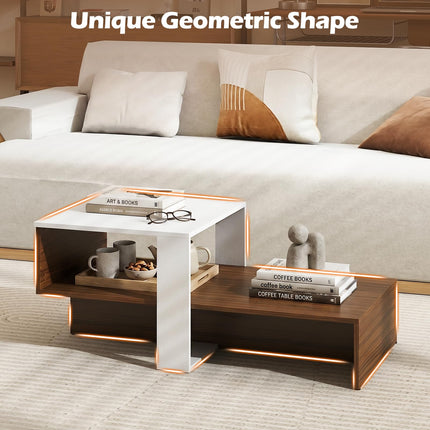 Dreamade 31.5" Small Coffee Table with Storage