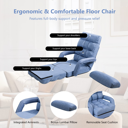 Dreamade Chaise Lounge Chair Indoor Multipurpose Folding Armchair Couch Lounger