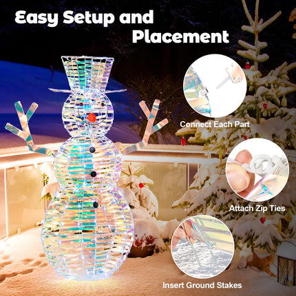 Dreamade 4 FT Lighted Christmas Snowman, Light-up Xmas Holiday Decoration with 100 LED Lights
