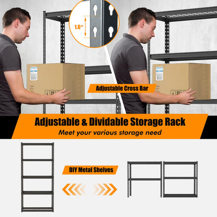 Dreamade 5-Tier Storage Shelves, 35.5" x 15.5" x 72" Utility Rack Shelf