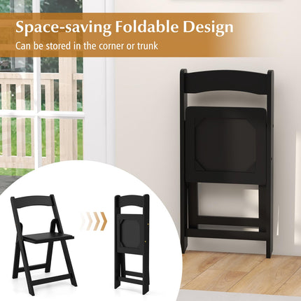 Dreamade Folding Chairs, Wooden Dining Chairs Set, Padded Foldable Chairs w/Backrest