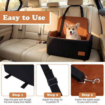 Dreamade Orthopedic Dog Car Seat for Small Dogs up to 35 lbs (21'' x 20'' x 18'')