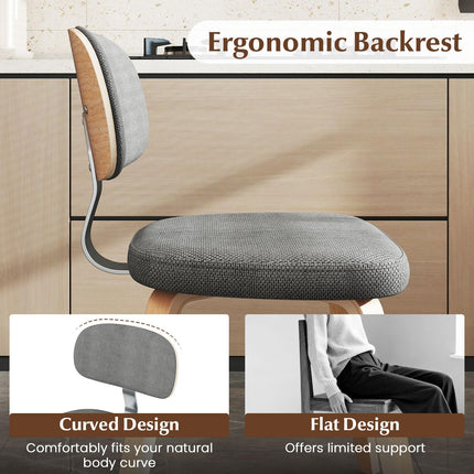 Dreamade Wooden Dining Chairs Set of 2/4 Fabric Upholstered Kitchen Chairs