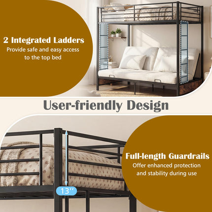 Dreamade Twin Over Twin Futon Bunk Bed