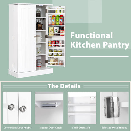 Dreamade 41" Kitchen Pantry Cabinet, 2-Door Storage Cabinet with 17 Shelves