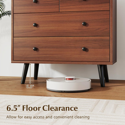 Dreamade 4-Drawers Dresser for Bedroom | Wide Wooden Chest Drawers with Anti-Toppling Devices