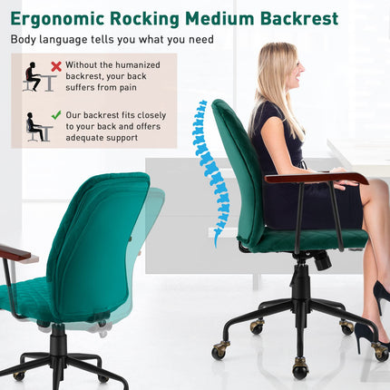 Dreamade Velvet Home Office Desk Chair