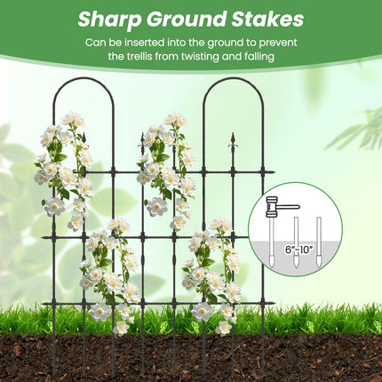 Dreamade Outdoor Garden Trellis for for Climbing Plants, 73” Tall Trellis w/Rustproof PE Coated Metal Pipes