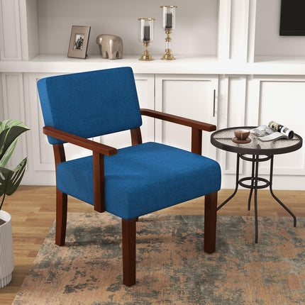 Dreamade Modern Accent Chair, Linen Living Room Arm Chair w/Soft Padded Seat & Backrest