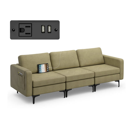 Dreamade 3 Seat Sectional Sofa Couch, 94.5" L Modular Sleeper