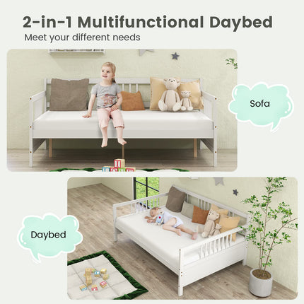Dreamade Full Size Daybed, Wooden Daybed Sofa Bed Frame with Wood Slat Support for Kids Teens (Full)