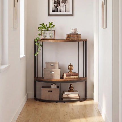 Dreamade Half Moon Console Table with Outlets