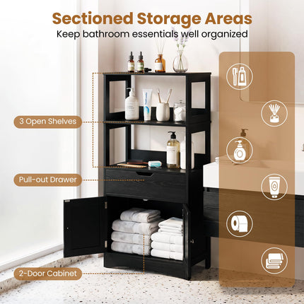 Dreamade Bathroom Storage Cabinet with Open Shelves