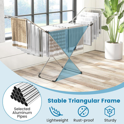 Dreamade Clothes Drying Rack, Foldable Laundry Drying Rack w/Aluminum Frame