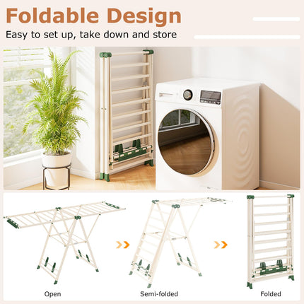 Dreamade 72.5 Inches Clothes Drying Rack with Height Adjustable Wings