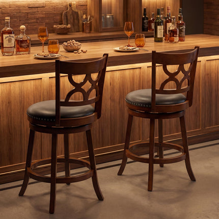 Dreamade Swivel Bar Stools Set of 2/4 with Upholstered Seat