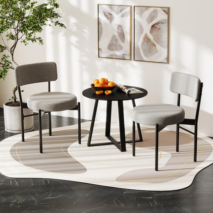 Dreamade Boucle Dining Chairs Set of 2/4, Sherpa Upholstered Kitchen Chairs w/Curved Backrest, Padded Seat & Metal Legs