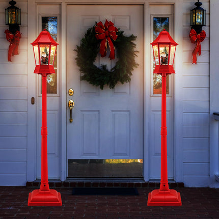Dreamade 2-in-1 Musical Lamp Post & Snow Globe Lantern (Snowing Santa)