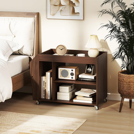 Dreamade Rolling End Table with Storage